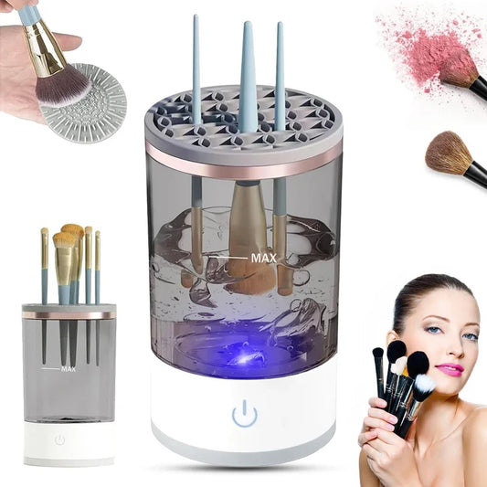 3 In 1 Electric Makeup Brush Cleaner Automatic Spinner Makeup Brush Holder Stand Women Lazy Cleaning Brush Washer Quick Dry Tool