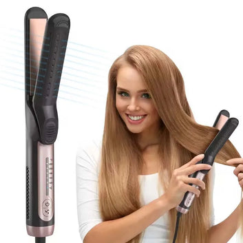 Multi Hair Straightener Cool Airflow Styler Air Professional Ceramic Tourmaline Ptc Fast Heating 2 In 1 Straight Curler Iron